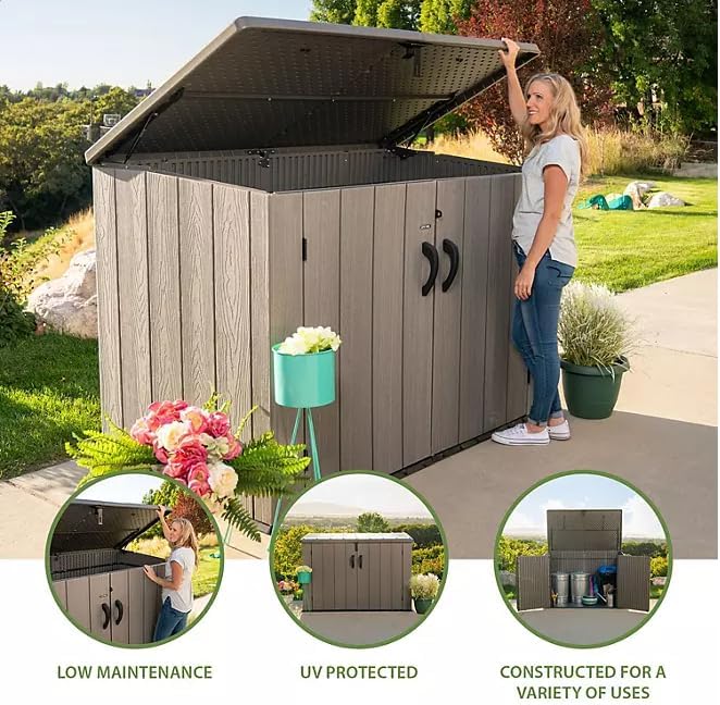 75 Cu. Ft. Horizontal Outdoor Storage Shed, Light Brown