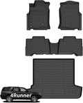 Wayhigh® Floor Mats& Cargo Liner for Toyota 4Runner 2003-2009(Only 5 Seats) All Weather TPE Car Mats Waterproof Heavy Duty Floor Liners Custom Fit for 4Runner Accessories- Black