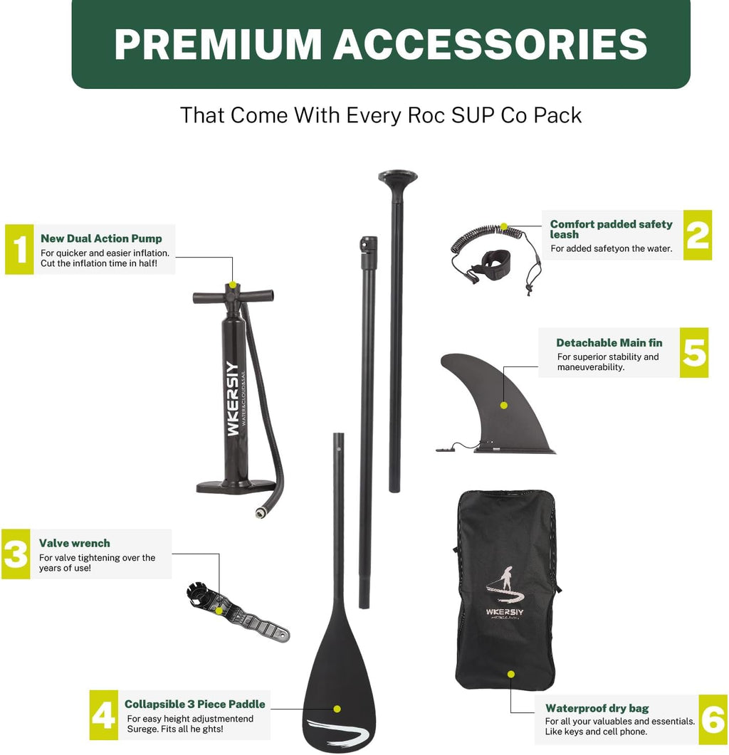11'32'6 Premium Inflatable Stand Up Paddle Boards with Durable SUP Paddle Board Accessories Wide Stable Design Includes Backpack Required Parts Non-Slip Comfort Deck for Youth & Adults