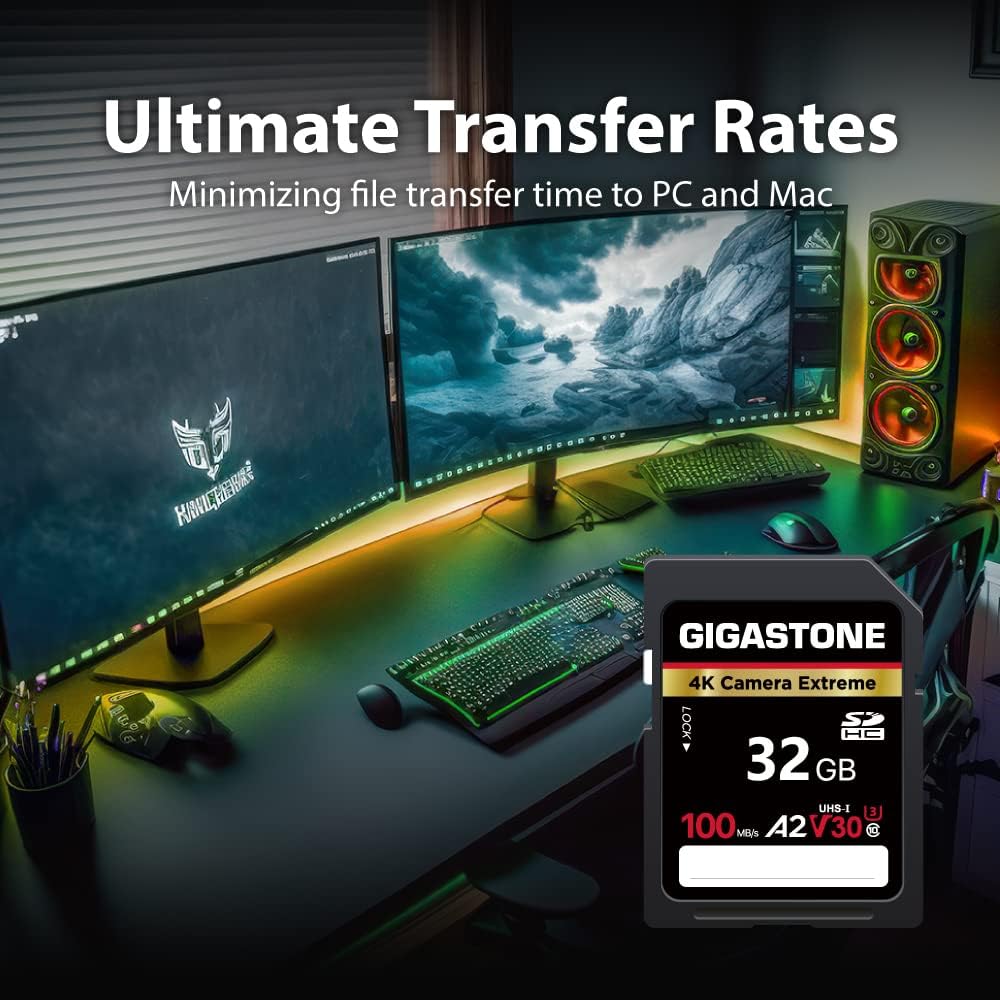【5-Years Data Recovery】 GIGASTONE 32GB SD Card 5-Pack, 4K Camera Extreme, A2 V30 SDHC Memory Card 4K Full HD Video Compatible with SPYPOINT TACTACAM Trail Camera