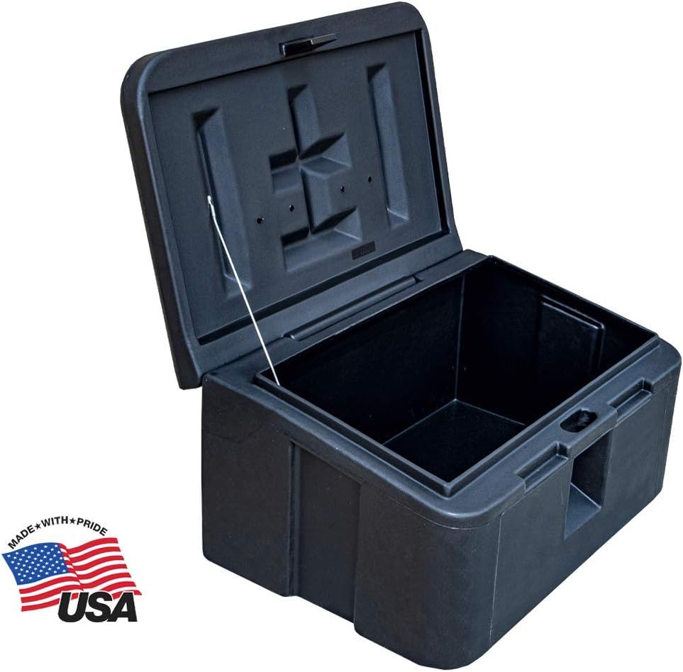 Buyers Products 9031105 Heavy Duty Poly Storage Bin, 35 Gallon Capacity, Multi Purpose Storage Bin for Salt, Feed, Seed & More, Corrosion Free Construction