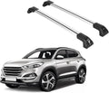 ERKUL Heavy Duty 220lbs Roof Rack Cross Bars for Hyundai Tucson 2016-2021 | Solid Metal Mounts | Aluminum Crossbars with Anti Theft Lock for Rooftop - Compatible with Flush Rails - Silver