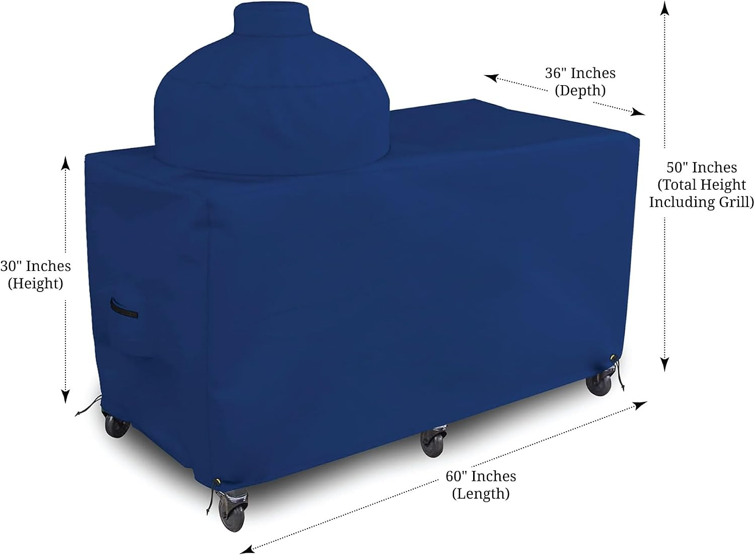 Covers & all Big Egg Grill Outdoor Patio Covers 18 Oz Waterproof - 100% UV & Weather Resistant PVC Coated Patio Furniture Covers with Air Pockets & Drawstring for Snug fit (60'L x 36'D x 50'H, Blue)