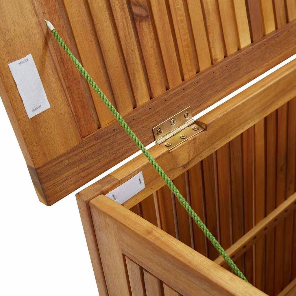 vidaXL Outdoor Storage Box, Deck Box with Lid, Patio Cabinet, Storage Chest for Outdoor Cushions Throw Pillows Garden Tools, Solid Wood Acacia