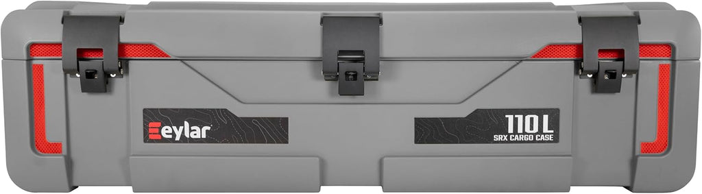 SRX-110 Overlanding Cargo Case – 110L Waterproof Storage Box for Camping, Off-Road & Truck Bed Gear – Heavy-Duty Lockable Storage with Gas Strut Lid, Stackable Design & Interior Organizer Tray (Gray)