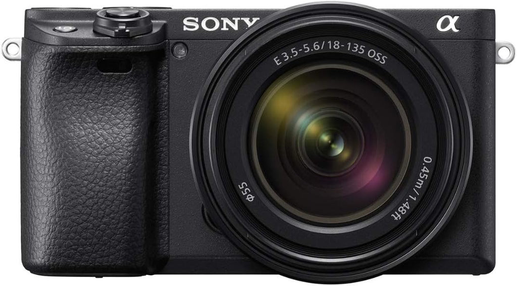Sony Alpha a6400 Digital Camera with 18-135mm Lens (Black) Bundle, Memory Card, Filter Kit, Battery (2-Pack) and Dual Charger, Gadget Bag, Tripod, Software Suite, Card Reader, and Case (9 Items)