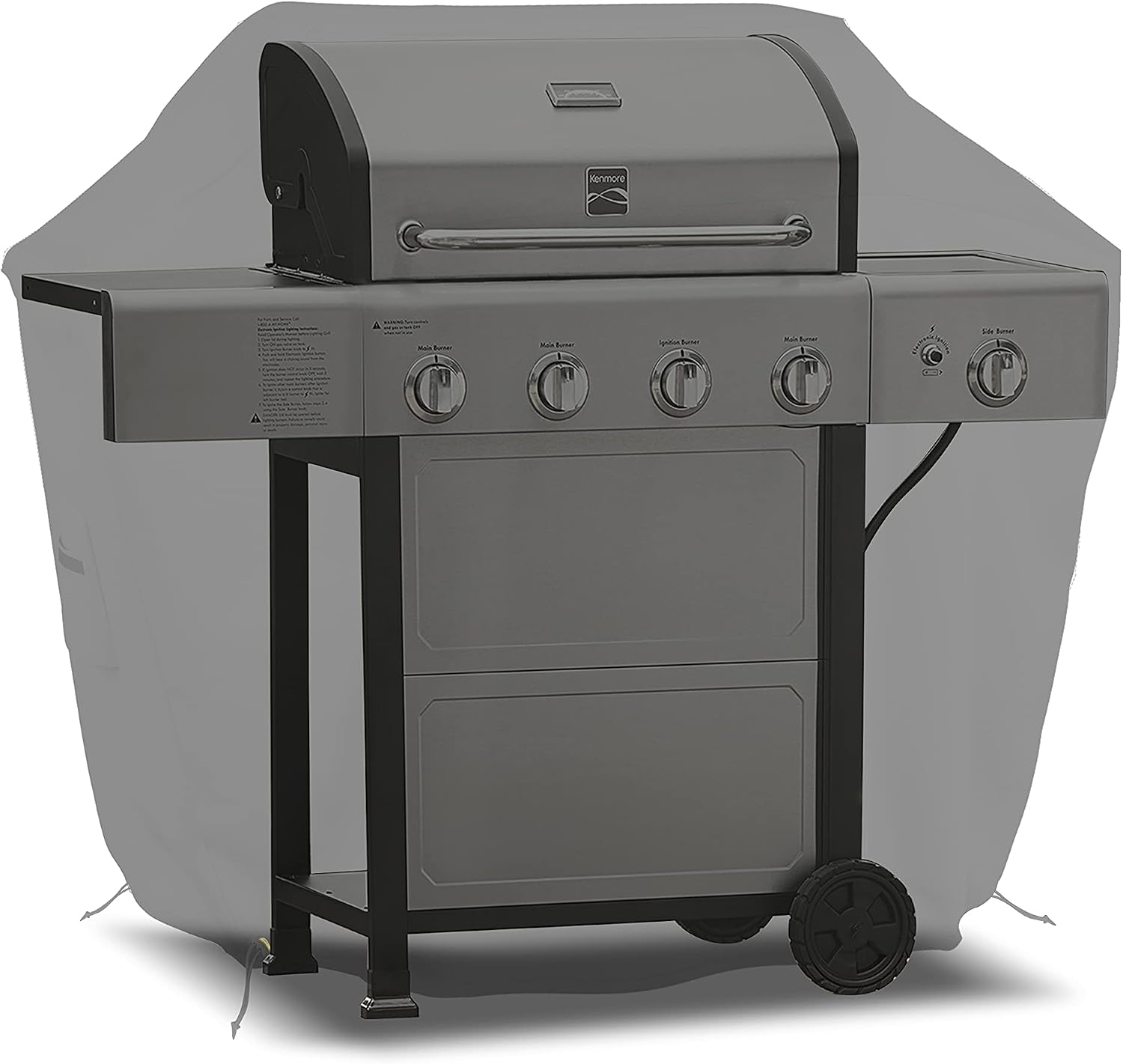 Covers & all BBQ Grill Cover, 12 Oz Waterproof UV & Weather Resistant, Outdoor Cover with Air Vents & Drawstrings (50' Inch, Black)