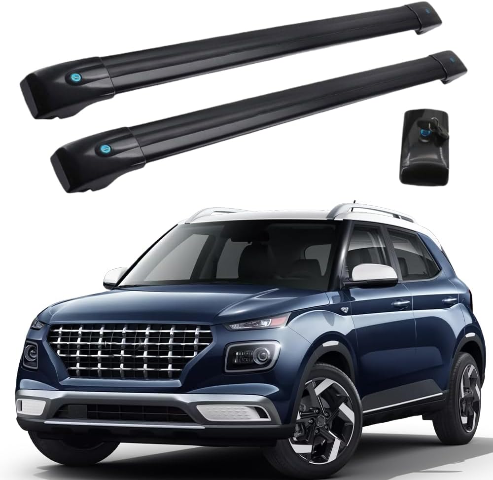 Lockable Roof Rack Cross Bars Compatible with Hyundai Venue 2022 2023 2024 2025 SEL Limited Luggage Cargo Carrier Anti-Theft Metal Roof Rack Cross Rails