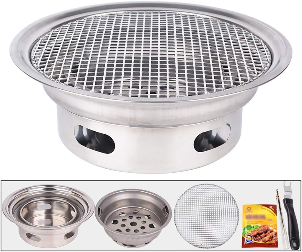 BBQ Barbeque Grills for,Charcoal Grill,BBQ,Indoor and Outdoor Korean Barbecue Grill,Suitable for 5-10 People,34cm (Color : B)