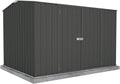 Absco Premier Storage Sheds, 10'x7' Metal Garage, DIY Backyard Shed, Utility Tool Storage, Weather & Wind Resistant Aluminum Panels & Steel Frame, Maintenance-Free, 12 Year Warranty, Monument Gray