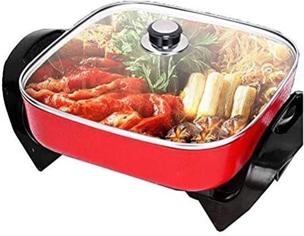Indoor Korean Barbecue Grill BBQ Hot Pot, 1500 Watt Multi-Function Circulation Heating Hot Pot, Reduce Soot Baking Tray Electric Barbecue,Portable Nonstick Griddle