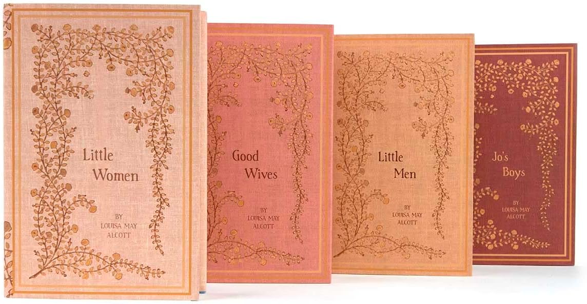 Little Women Book Set | 4-Volume Hardcover Book Set with Custom Designed Paper-Printed Book Covers | Author Louisa May Alcott