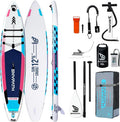 Inflatable Stand Up Paddle Board,10'6''*32''/11'*34'' Ultra-Light SUP Board,Blow Up Paddle Board, Wide Stable Family Board for Youth & Adults of All Skill Levels with Full Set of SUP Board Accessories