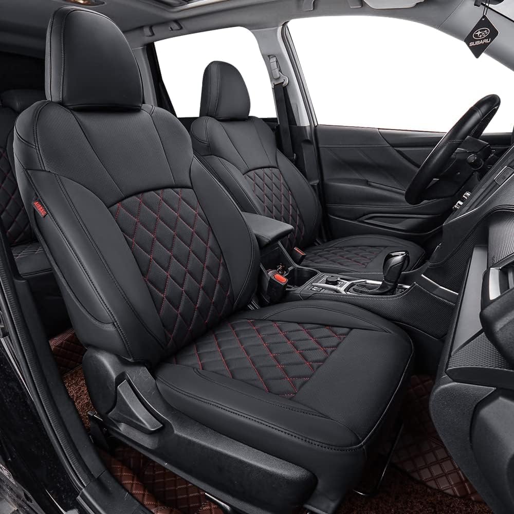 coverdream Tucson Car Seat Covers Custom Fit for 2022-2024 2025 Hyundai Tucson Hybrid & PHEV (Blue,SEL,Limited),Full Coverage Waterproof Leather Seat Protector(Full Set,Black/Red)