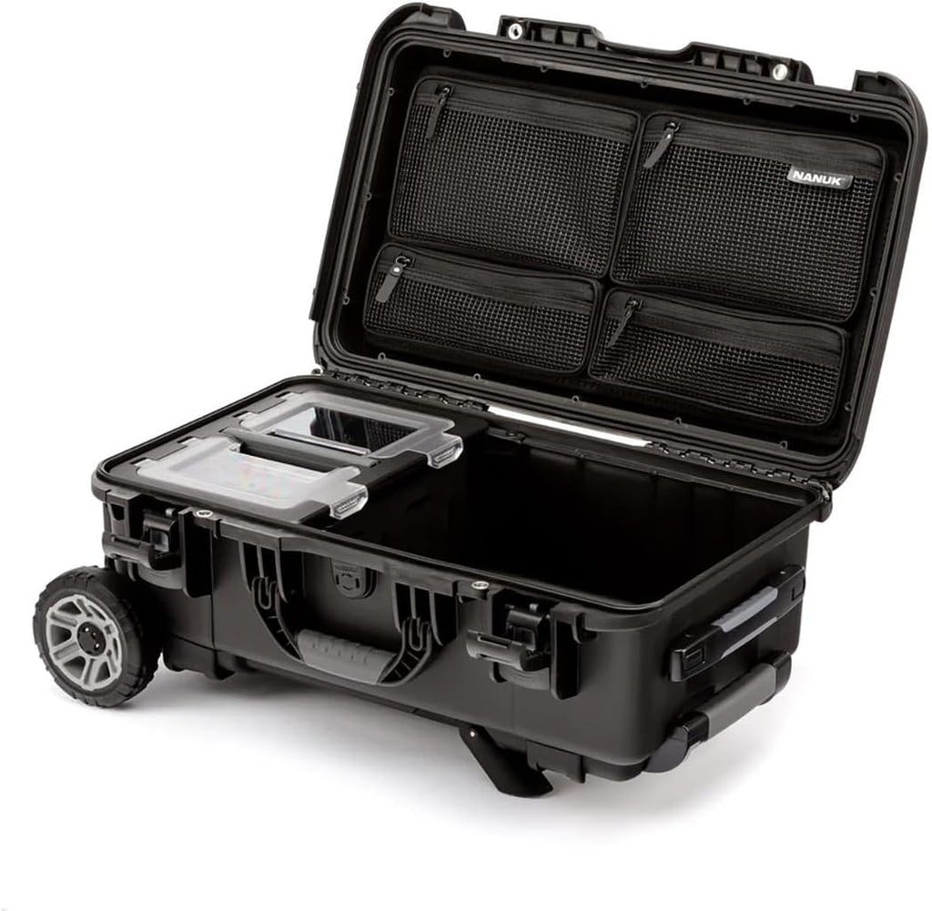 NANUK Trail 30 – 28.5L (7.5-Gallon) Waterproof Storage Box – Wheeled and Modular Cargo Case for Camping, Fishing, Hunting & Outdoor Storage - Dustproof and Impact Resistant (22' x 14' x 9') – Black