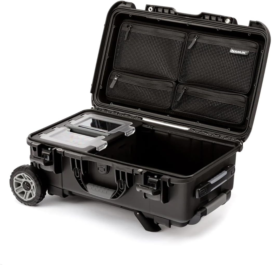 NANUK Trail 30 – 28.5L (7.5-Gallon) Waterproof Storage Box – Wheeled and Modular Cargo Case for Camping, Fishing, Hunting & Outdoor Storage - Dustproof and Impact Resistant (22' x 14' x 9') – Black
