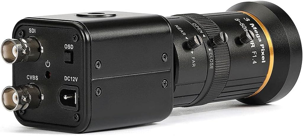 HD SDI Camera, 2 MP 1080P HD Digital CCTV Security Camera, 1/2.8 High Sensitivity Sensor CMOS with 5-50mm Manual Varifocal HD 3MP Lens, DC12V 1A Adapter Free by Click Below Extra Saving