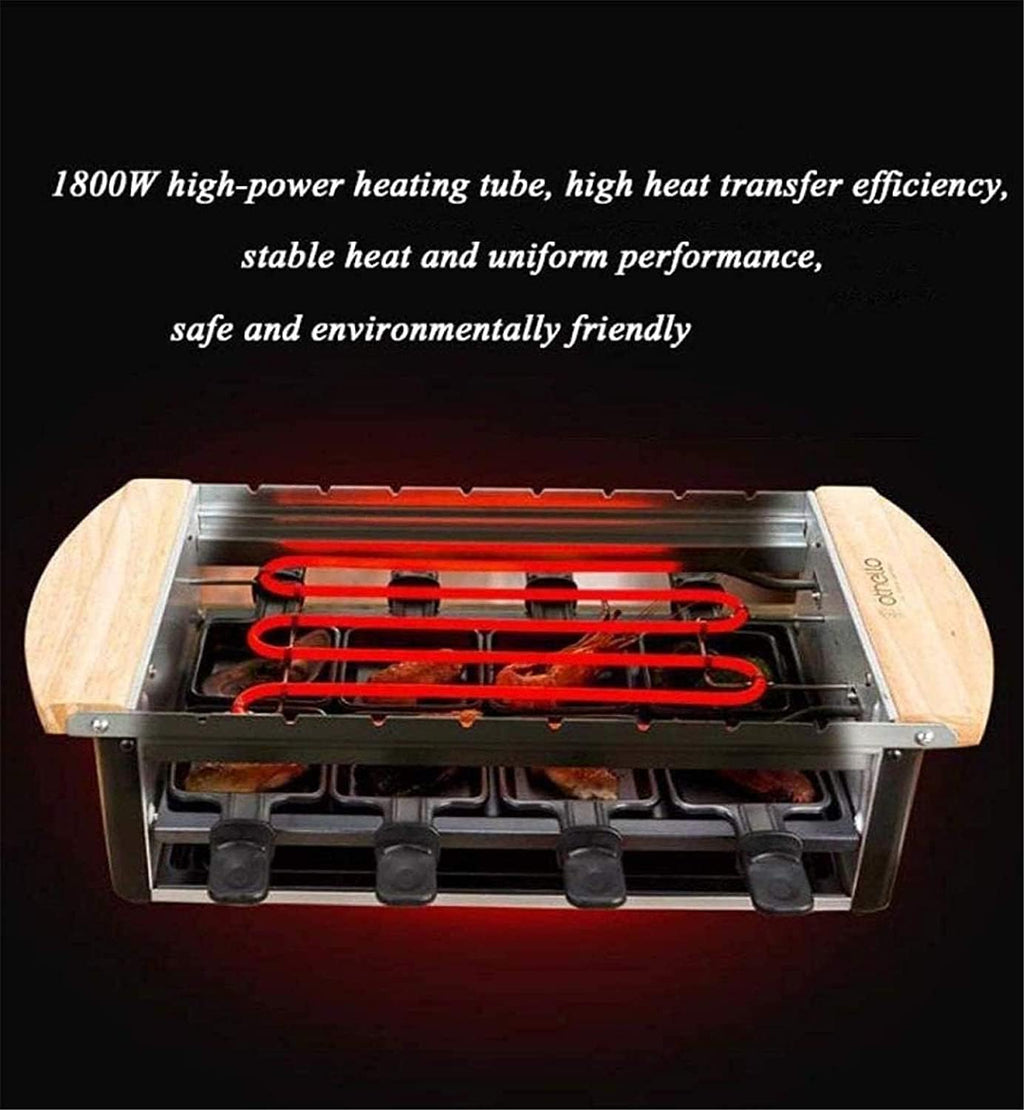Indoor Korean Barbecue Grill Teppanyaki Grill - Electric BBQ Table Top Grill with Adjustable Temperature Control and 8 Baking Pans- 1800W,Portable Nonstick Griddle