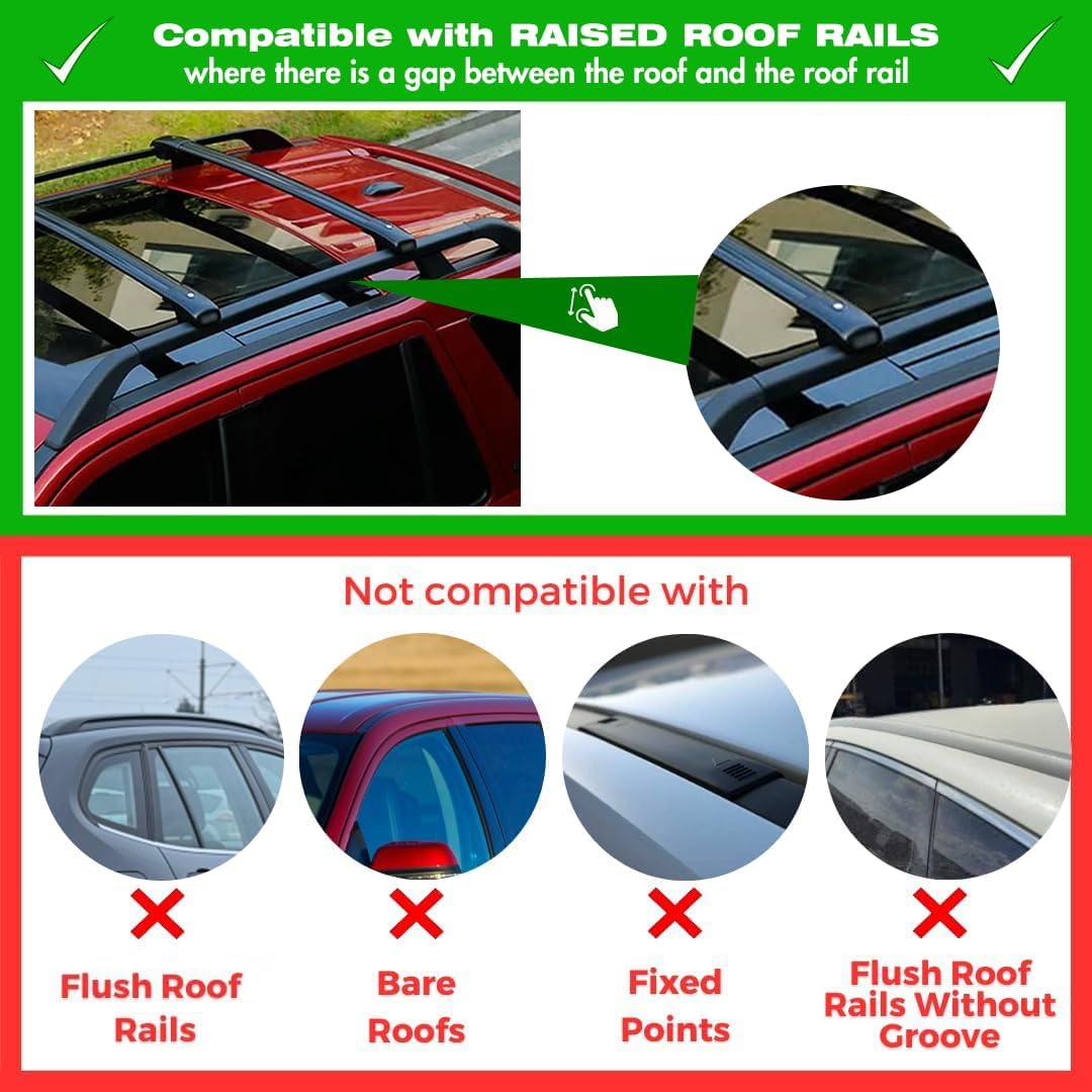 2PCS Aluminum Crossbar Cross Bar Fit for Hyundai IONIQ 5 2022-2025 SEL Limited XRT Luggage Cargo Carrier Roof Rack Rails with Anti-Theft Locks Lockable (Silver)