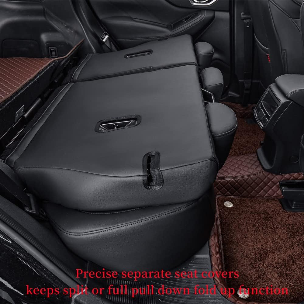 coverdream Custom Seat Covers Compatible with Select Hyundai Santa Fe 2019 2020 2021 2022 2023-5 Seats Models - Leatherette (Red/Black,Full Set)