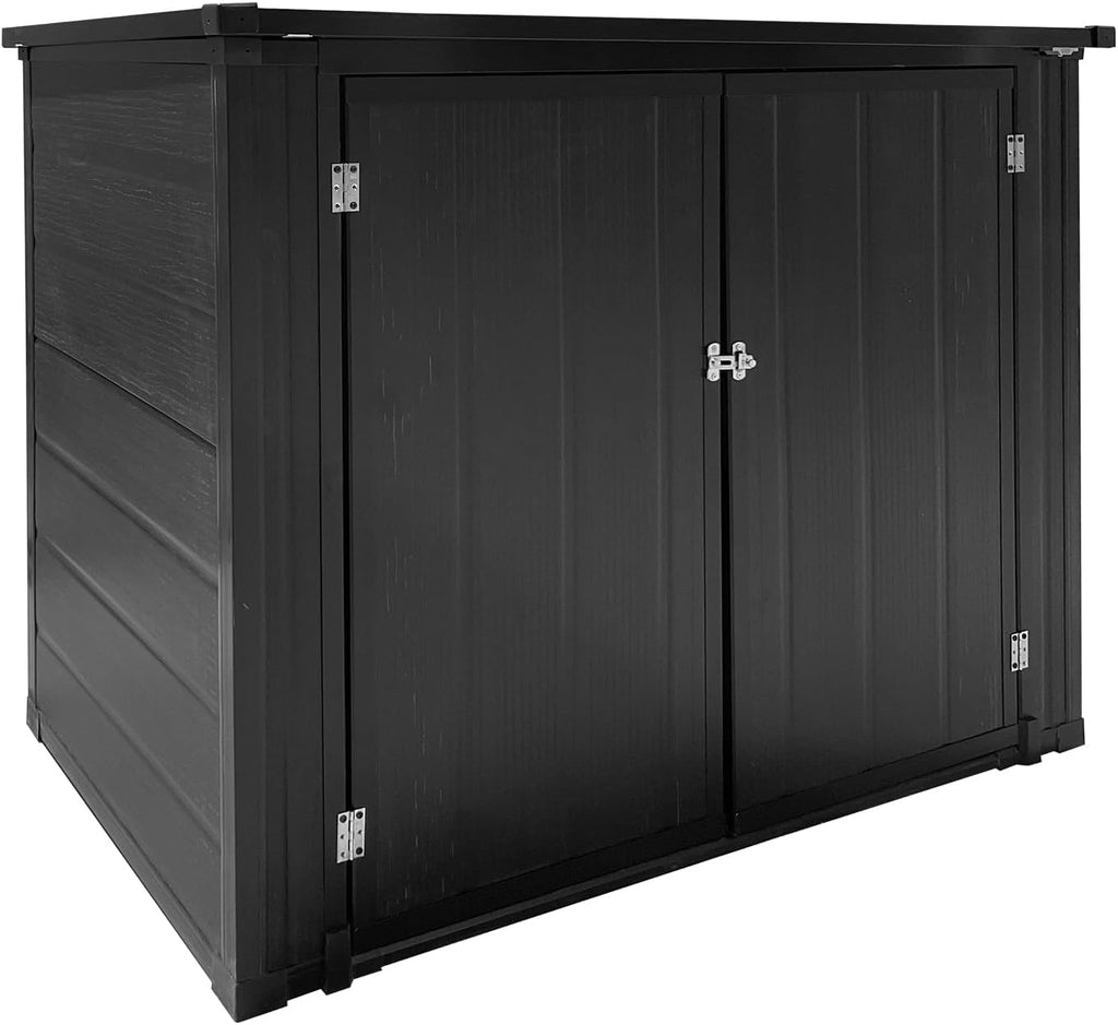 VINGLI 36 Cu. Ft. Outdoor Storage Shed, Heavy Duty Horizontal Yard Storage Shed with Dual Opening, 295 Gallon Storage Bin with Weatherproof Design for Garden Tools, Yard Garbage Bins