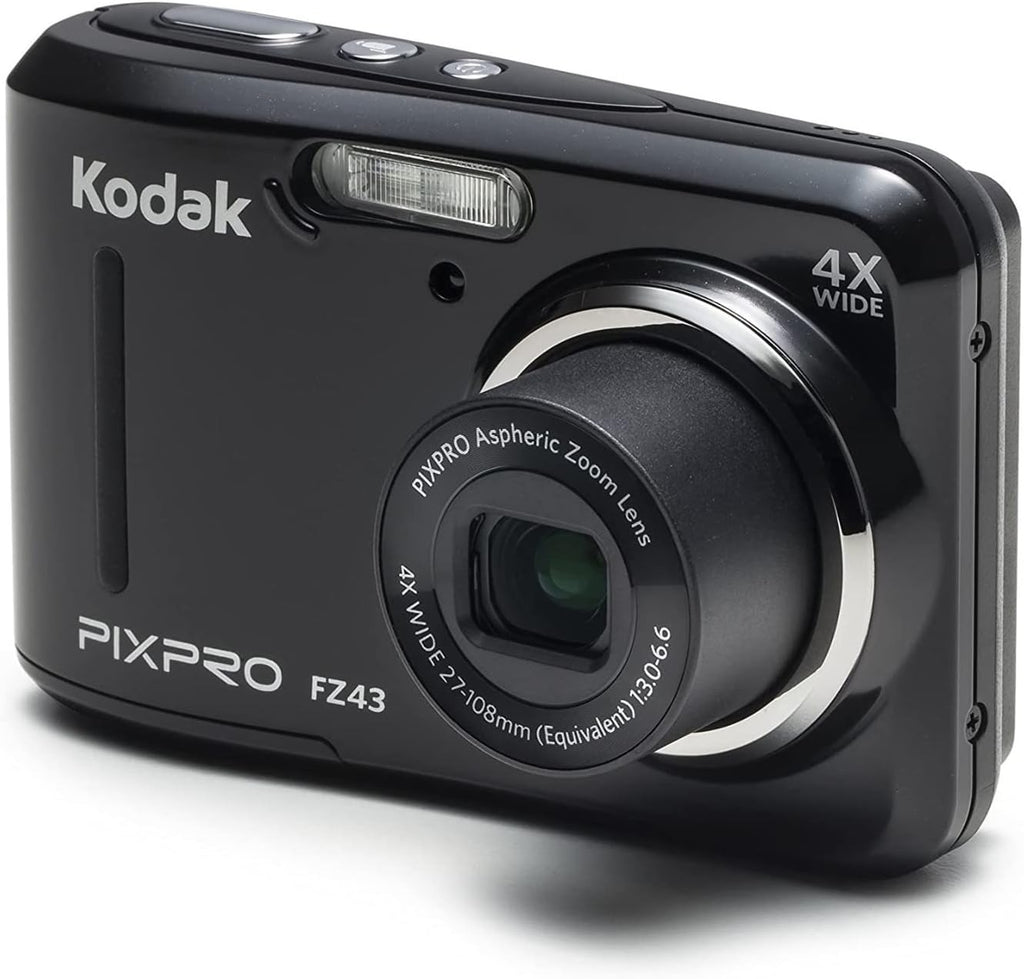 Kodak PIXPRO FZ45 Friendly Zoom Digital Camera (Black) Bundle with Photography Cleaning Kit, Camera Case, 32GB Memory Card and High-Performance Ultra Alkaline AA Batteries (20-Pack) (8 Items)