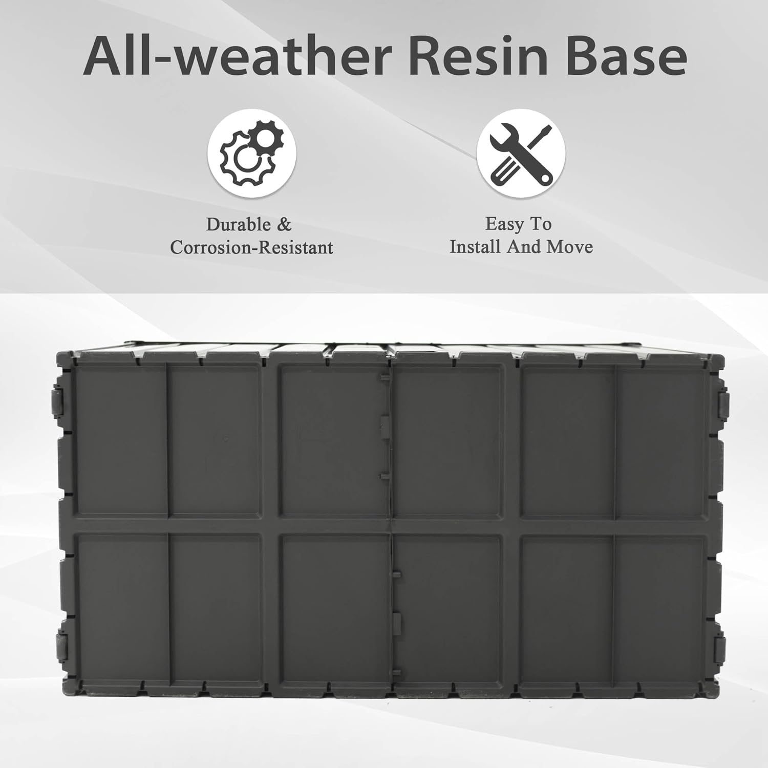KUIKUI 150 Gallon Deck Box Waterproof, 150 Gallon Outdoor Storage Box, Metal Deck Box Waterproof for Pool Patio Cushions and Sports Pools Equipment, Dark Gray