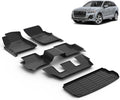 All Weather Car Floor Mats & Cargo Liner Set Fit for Audi Q7 / SQ7 7 Seats 2020 2021 2022 2023 2024 2025 2026 Floor Liners Trunk Liner Q7 Cargo Mat Accessories Black