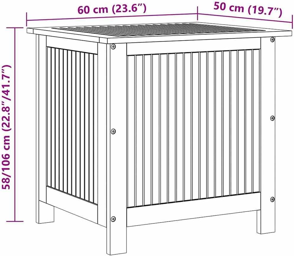 vidaXL Outdoor Storage Box, Deck Box with Lid, Patio Cabinet, Storage Chest for Outdoor Cushions Throw Pillows Garden Tools, Solid Wood Acacia