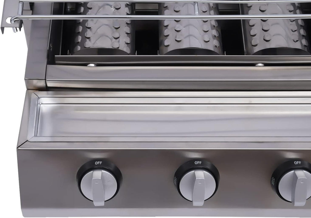 Gas BBQ Grill Stainless Steel Outdoor Camp Picnic Barbecue Shish Kabob 8 Burner Griddle Flat Top Grill Portable Barbecue Grill Countertop Smokeless Grill Non-Stick Cooking Removable Grill Baking