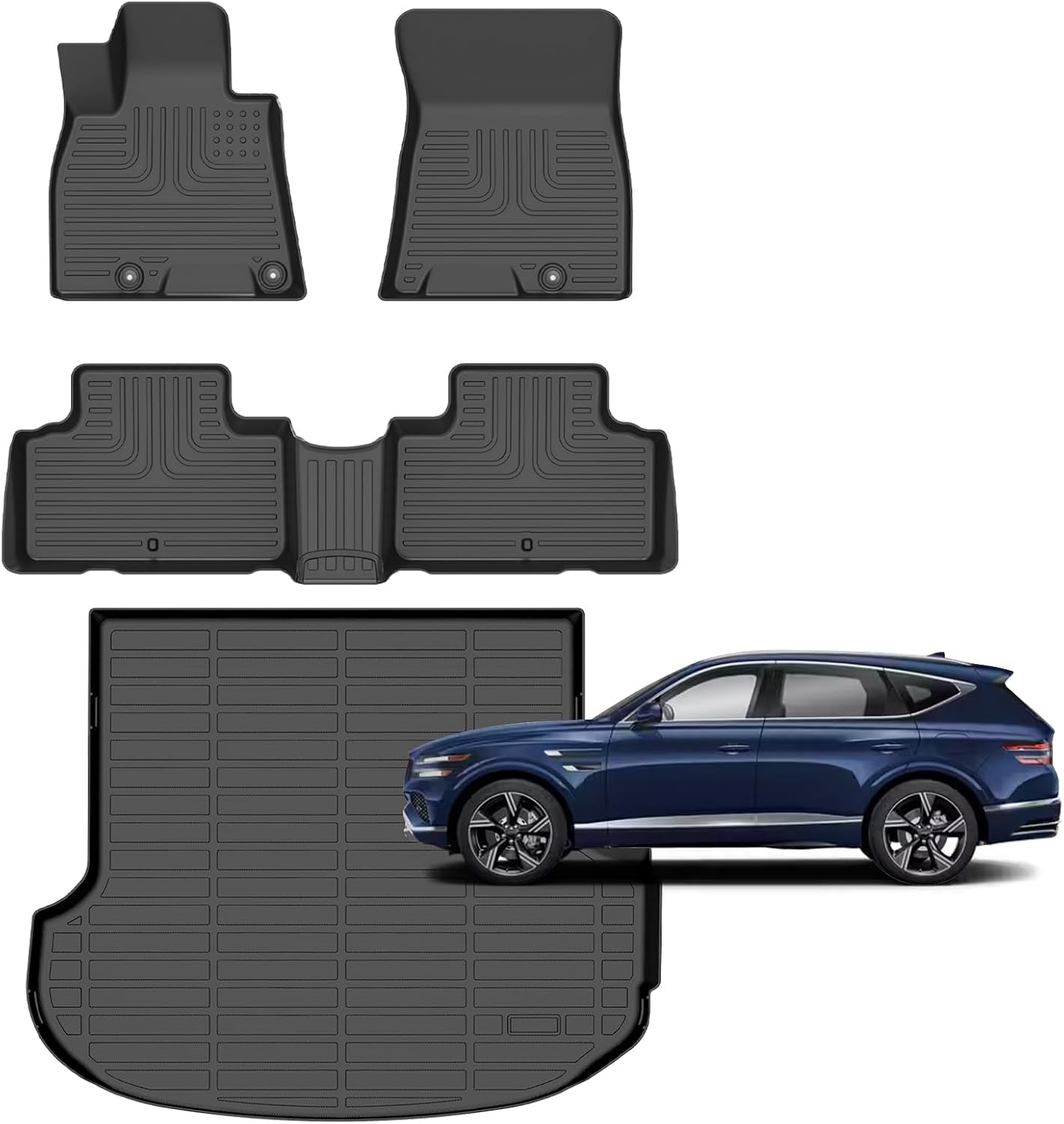 for Genesis GV80 Floor Mats 2026-2021(Only fit 5 Seats),Car Mats for Genesis GV80 All Weather Floor Mats Cargo Liner Accessories 2021-2026