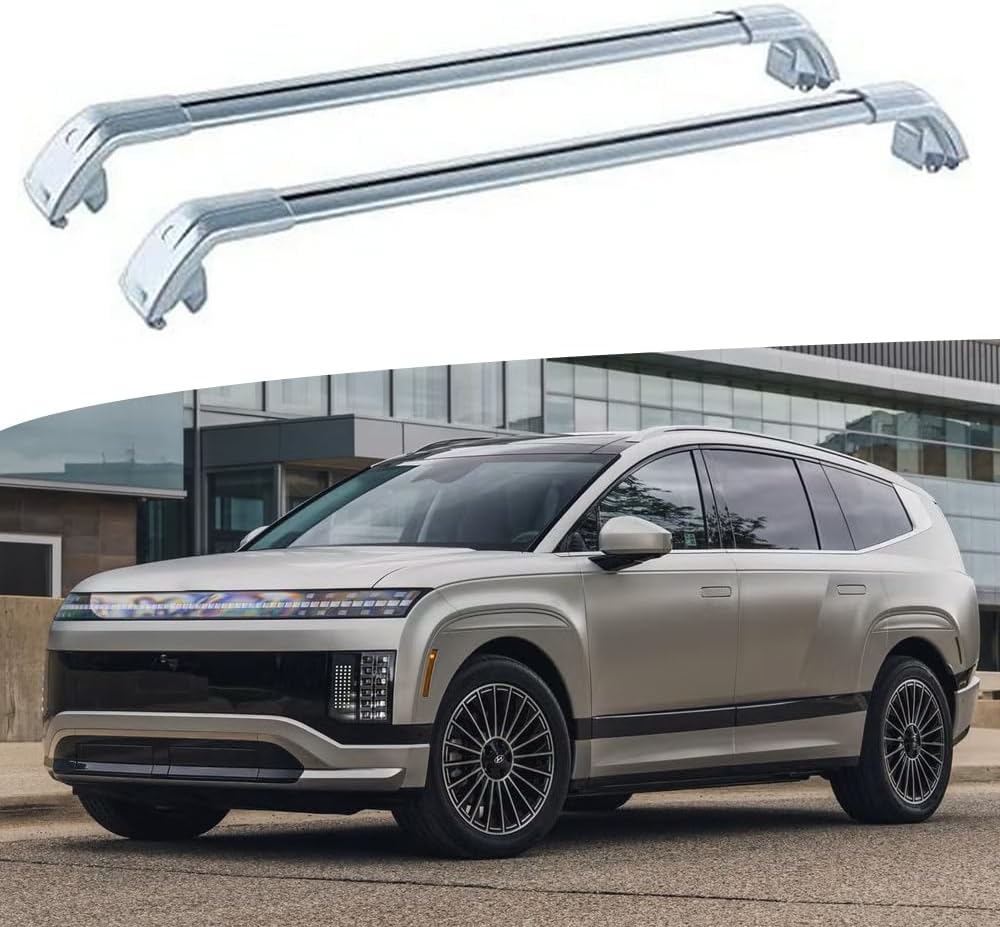 Cross Bars Fits for Hyundai Ioniq 9 S SE SEL Limited Calligraphy 2025 2026 Crossbar Luggage Carrier Roof Rack Rail Carrier Lockable 2PCS (Silver)