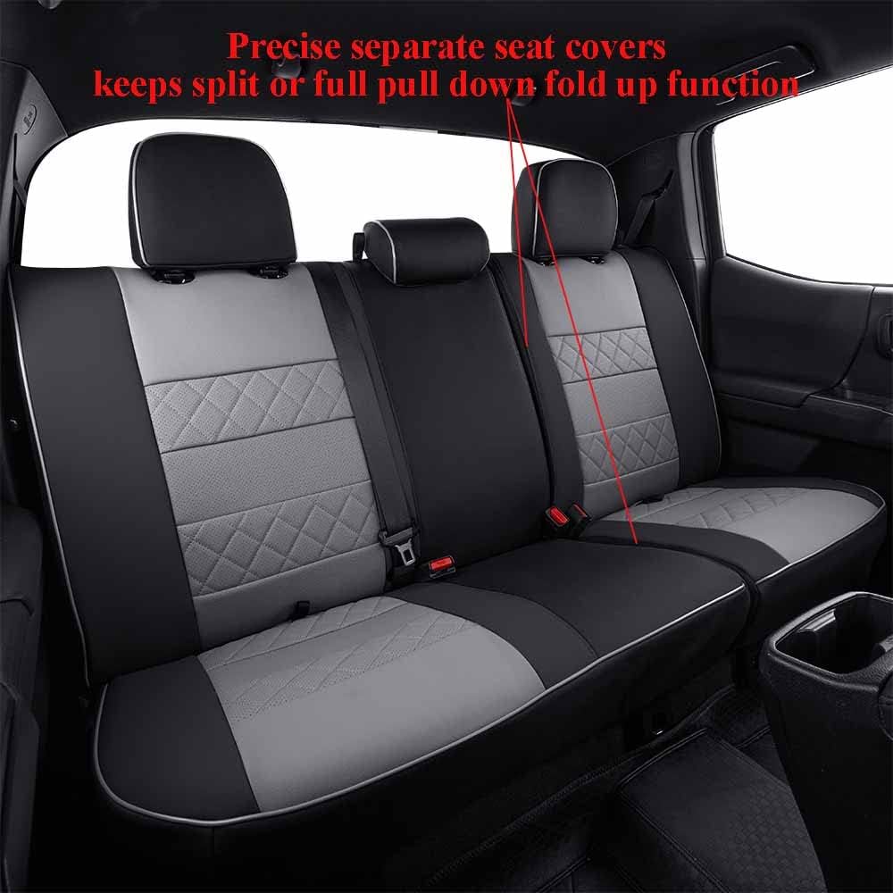 EKR Custom Fit Tucson Car Seat Covers for Hyundai Tucson(Petrol) 2022 2023 2024 2025 2026,Leather Car Front Back Seat Cover Full Set for Trucks SUV-Faux Leather(Black/Gray)