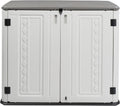 VINGLI Outdoor Horizontal Storage Shed Waterproof with 34 Cubic Feet Storage Space, 50' x 29' x 41' Patio Storage Cabinets for Garbage Cans, Bike, Tools， Deck Box for Yard, Porch, Garden, White
