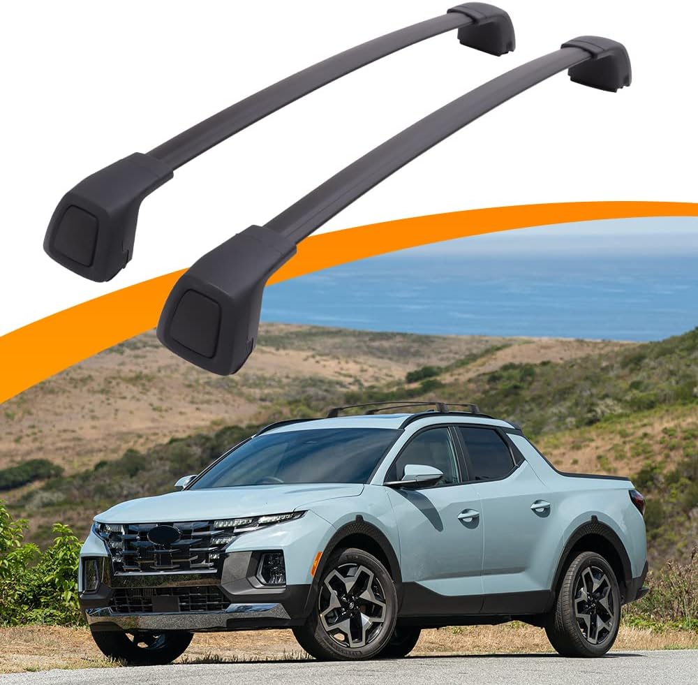 Aluminum Roof Rack Cross Bars Fit for 2021-2025 Hyundai Santa Cruz SE SEL Premium Night Limited with Flush Side Rails, Aerodynamic Rooftop Cargo Carrier Luggage with Anti-Theft Lock