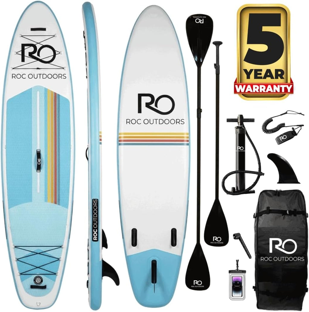Roc Inflatable Stand Up Paddle Board 10' 6' with Premium SUP Paddle Board Accessories, Wide Stable Design, Non-Slip Comfort Deck for Youth & Adults