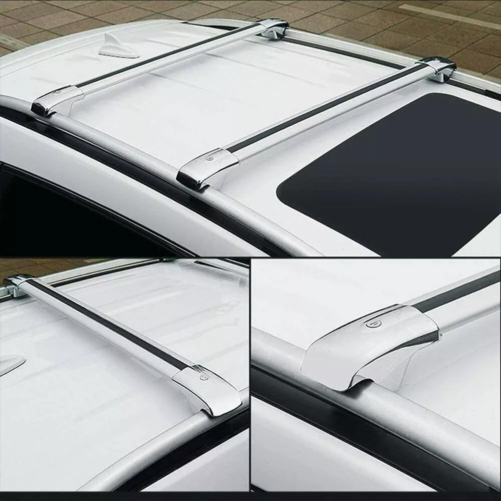 Lockable Roof Rack Cross Bars Compatible with Hyundai Venue 2022 2023 2024 2025 SEL Limited Luggage Cargo Carrier Anti-Theft Metal Roof Rack Cross Rails Silver