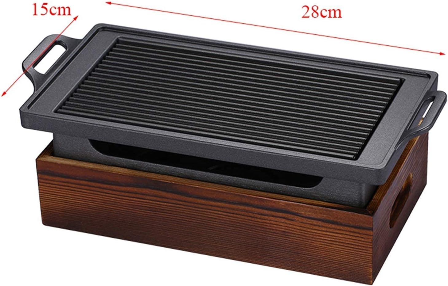 BBQ Grill Outdoor Tabletop Barbecue Grill For Garden Picnics Party Smokeless Portable Grill Korean Japanese Barbecue Grill Charcoal Oven Alcohol Stove Household Non-Stick Cooking Tools (28x15cm)