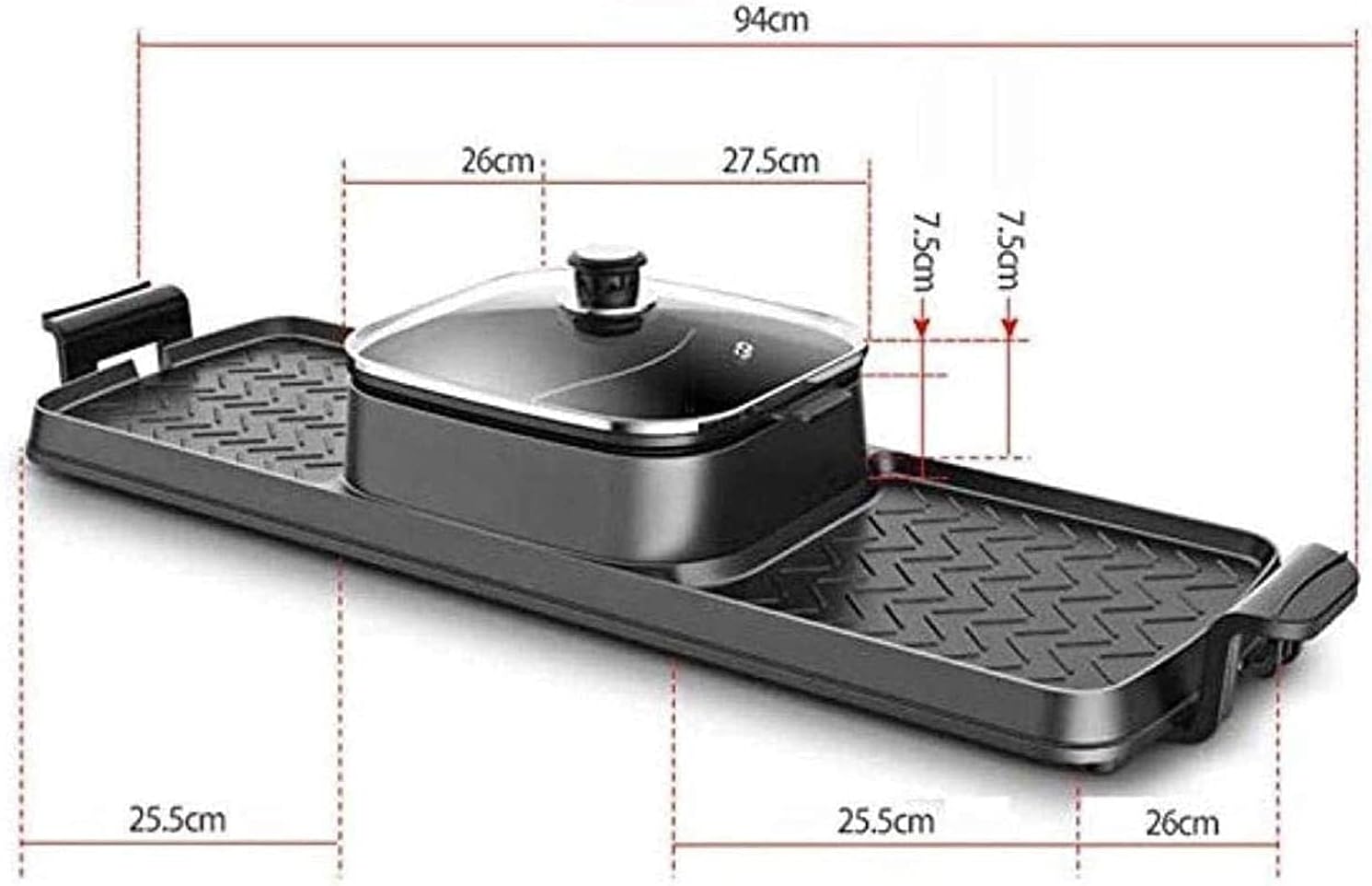 Indoor Korean Barbecue Grill BBQ - The Electric BBQ Grill and Hot Pot. Tabletop Grill and Fondue with Ceramic Coating.2000W,Portable Nonstick Griddle