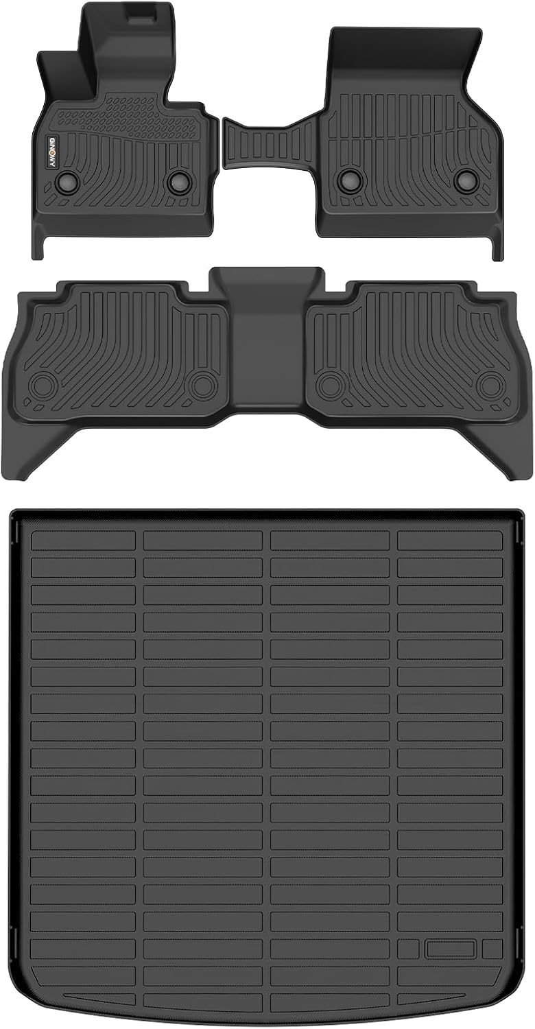 GINOWY-Floor Mats & Cargo Liner for 2022-2026 BMW IX xDrive 45/50/60丨M60丨M70, Include 1st+2nd+Cargo Mat, All Weather Car Floor Mat Custom Fit for BMW ix Accessories Mats Floor Liners Trunk Mat