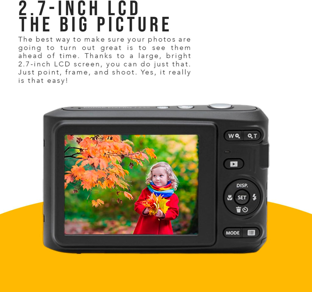 Kodak PIXPRO FZ45 Friendly Zoom Digital Camera (White) Bundle with Folding Storage Travel Case, 128GB SD Class 10 UHS-I U1 V10 Full HD Memory Card, and Procell AA (4-Pack) (4 Items)