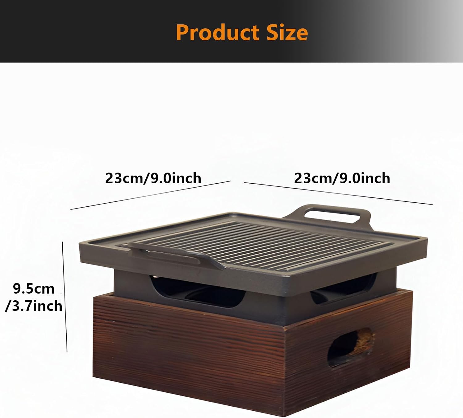 Small BBQ Grill 9 Inch Non-Stick Korean BBQ Grill, Multifunctional Tabletop Barbecue Grill Portable Camping Grill Stove for Backyard Picnic Travel Beach