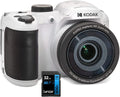 Kodak AZ255-WH PIXPRO Astro Zoom 16MP Digital Camera 25X Optical Zoom White Bundle with Lexar 32GB High-Performance 800x UHS-I SDHC Memory Card Blue Series
