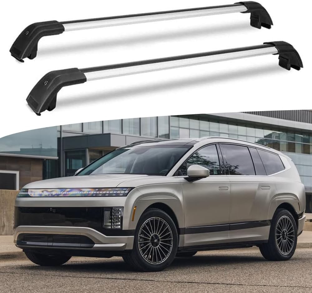 Cross Bars Fits for Hyundai Ioniq 9 S SE SEL Limited Calligraphy 2025 2026 Crossbar Luggage Carrier Roof Rack Rail Carrier Lockable 2PCS (Black Mixed Silver)
