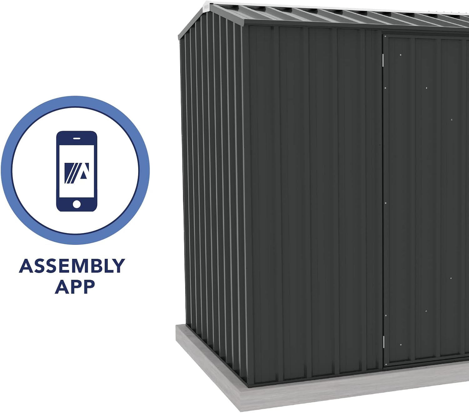 Absco Premier Storage Sheds, 10'x5' Metal Garage, DIY Backyard Shed, Utility Tool Storage, Weather & Wind Resistant Aluminum Panels & Steel Frame, Maintenance-Free, 12 Year Warranty, Monument Gray