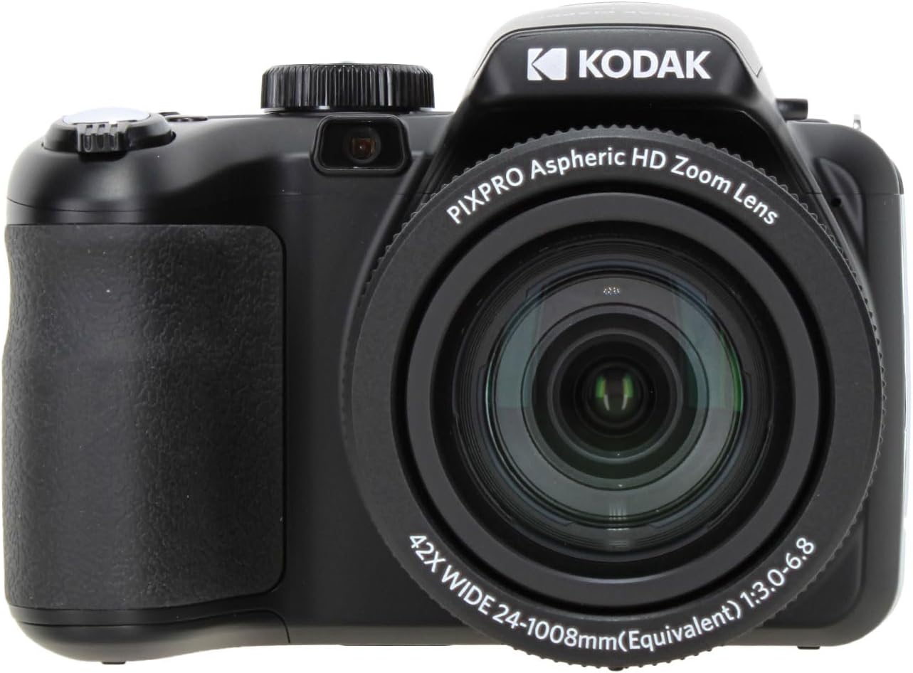 Kodak PIXPRO AZ425 20MP Vlogging Digital Camera (Black) 42X Optical Zoom, 24mm Wide Angle Lens Bundle with 64GB Memory Card + Vlogger Tripod + Bag + More Vlog Accessories