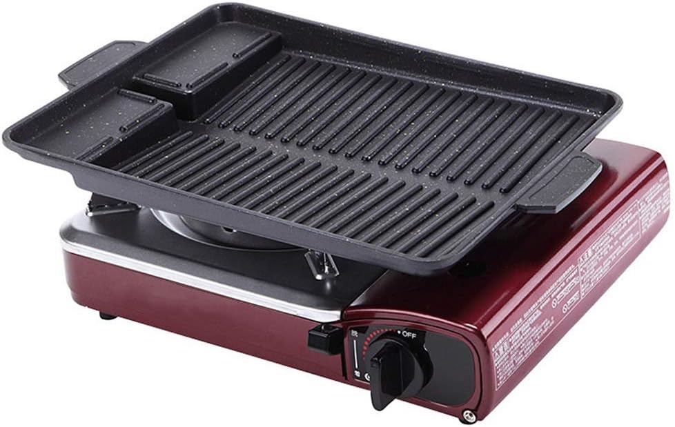 Portable Korean BBQ Grill Pan Non-Stick Charcoal Grill Plate Butane Gas Stove Cooker Party Picnic Terrace Beach Barbecue Tray