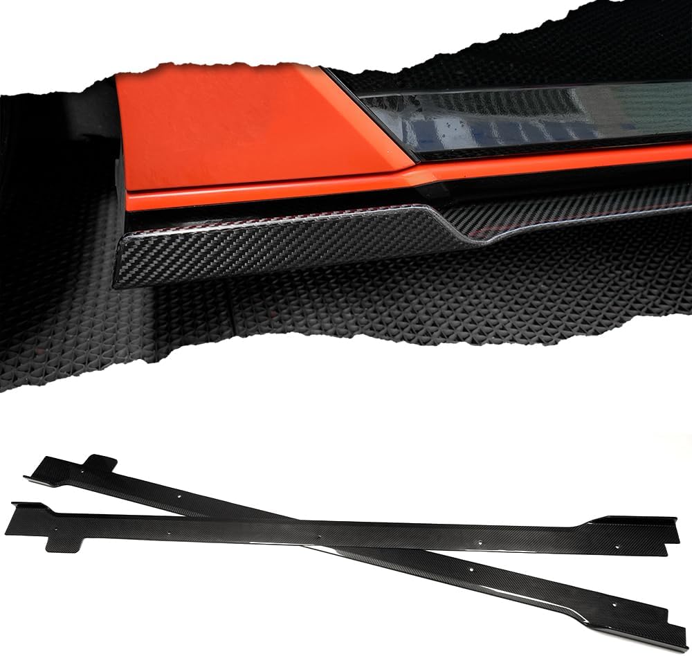 Dry Carbon Fiber Side Skirt Replacement for Hyundai Ioniq 5 NE N Line SE SEL XRT Limited 2022 2023 2024 2025 Aftermarket Rocker Panel Guard (Glossy Carbon)