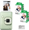 FUJIFILM INSTAX Mini LiPlay Instant Camera | Green Bundled with INSTAX Mini Instant Film | 40 Exposures + Cleaning Cloth (4 Items)