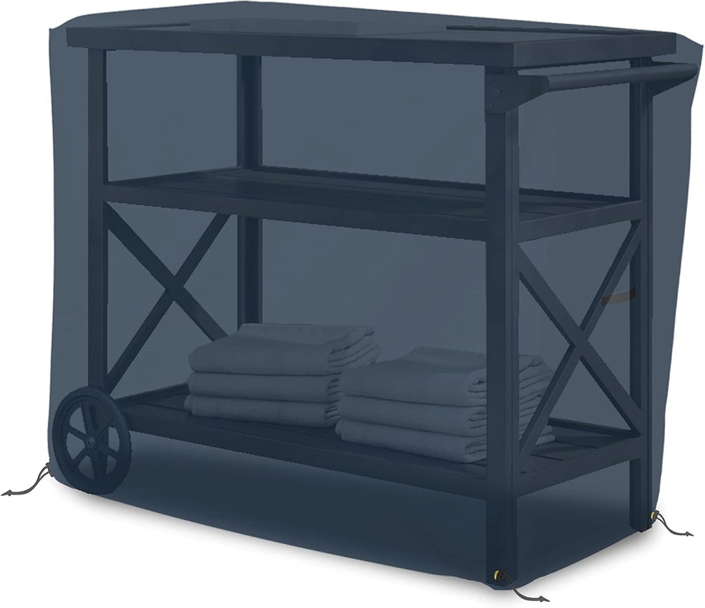 Bar Cart Cover 12 Oz Waterproof 100% Weather Resistant cart Cover with Air Pockets and Drawstring for Sung Fit (34' H x 50' W x 30' D), Blue